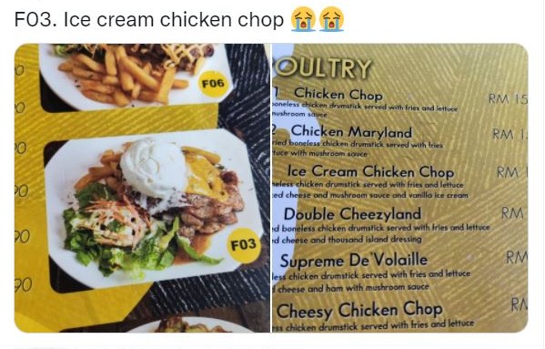 chicken chop menu